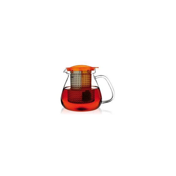 Tetera cristal con filtro 1 Litro naranja 1 The Flavour Shop. Tu tienda online de té, café, rooibos e infusiones Tetera cristal con filtro 1 Litro naranja