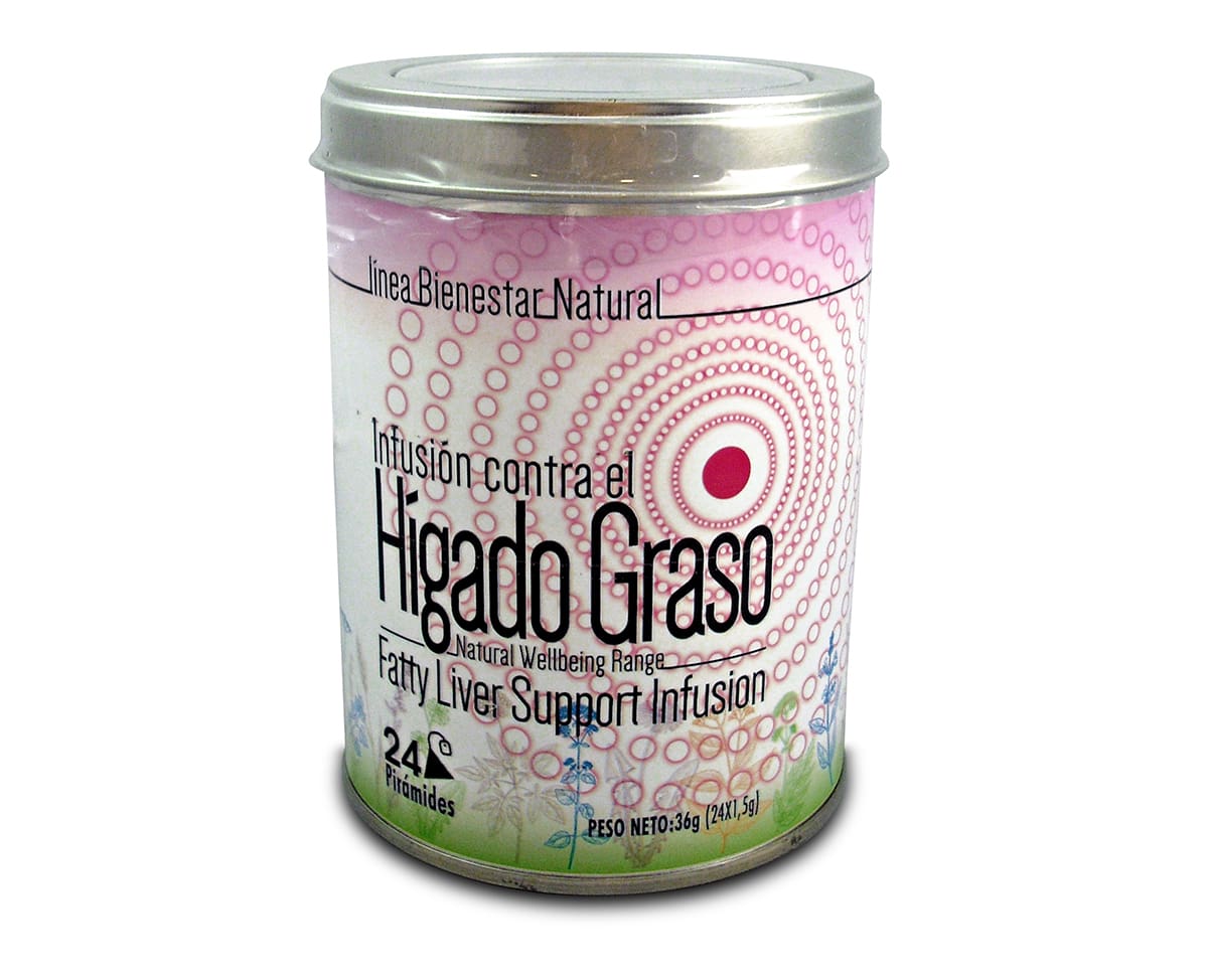 Infusión Bienestar de Ayuda contra el Hígado Graso Lata de 24 unidades 5 The Flavour Shop. Tu tienda online de té, café, rooibos e infusiones Infusión Bienestar de Ayuda contra el Hígado Graso Lata de 24 unidades - Imagen 5